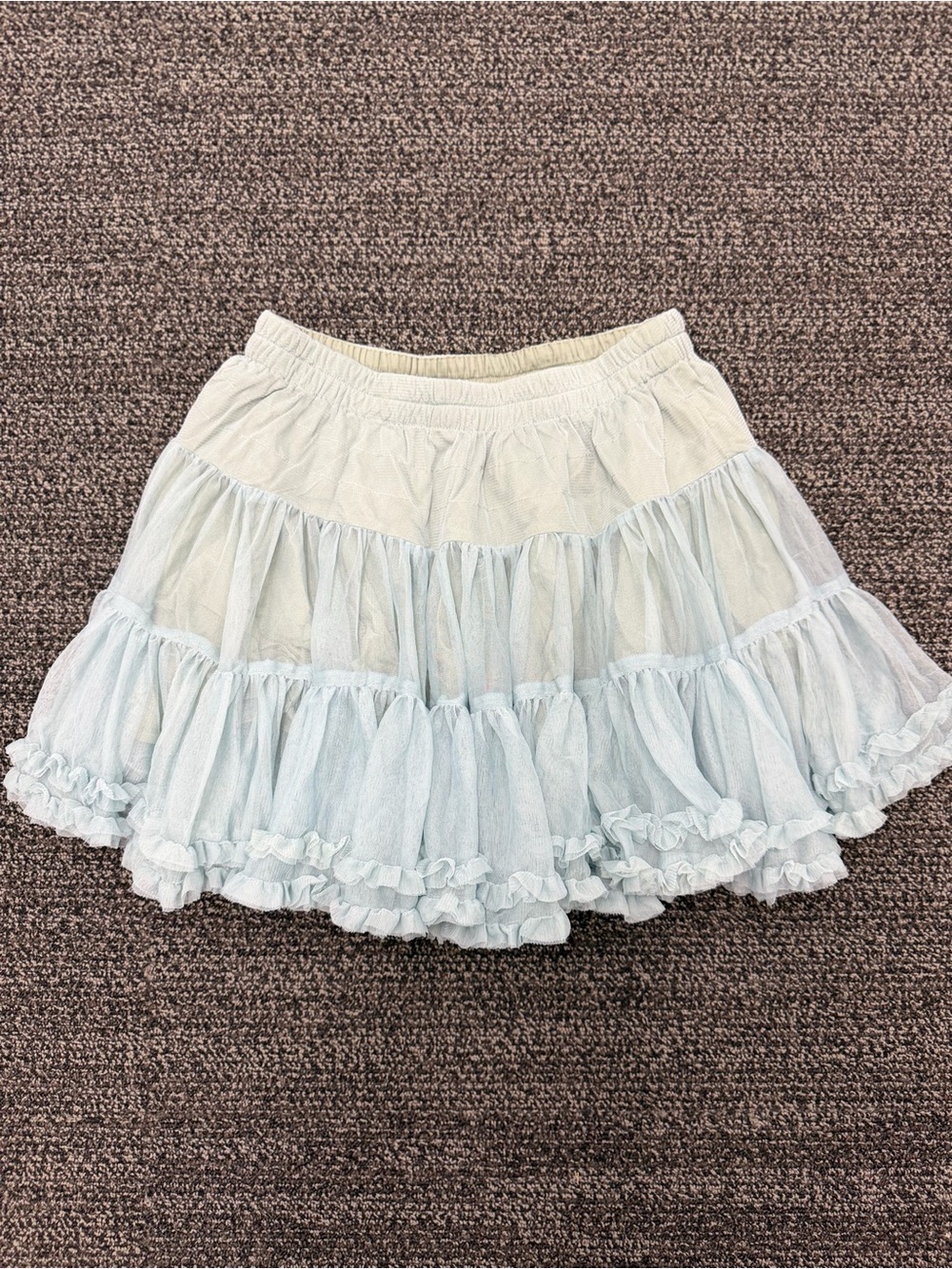 Urban Outfitters Pale Blue Tiered Ruffle Skirt